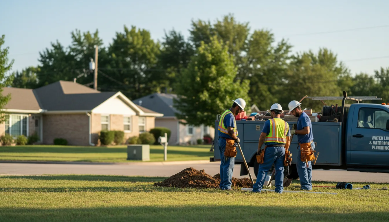 Residential water line and bathroom plumbing service in Lexington, OK